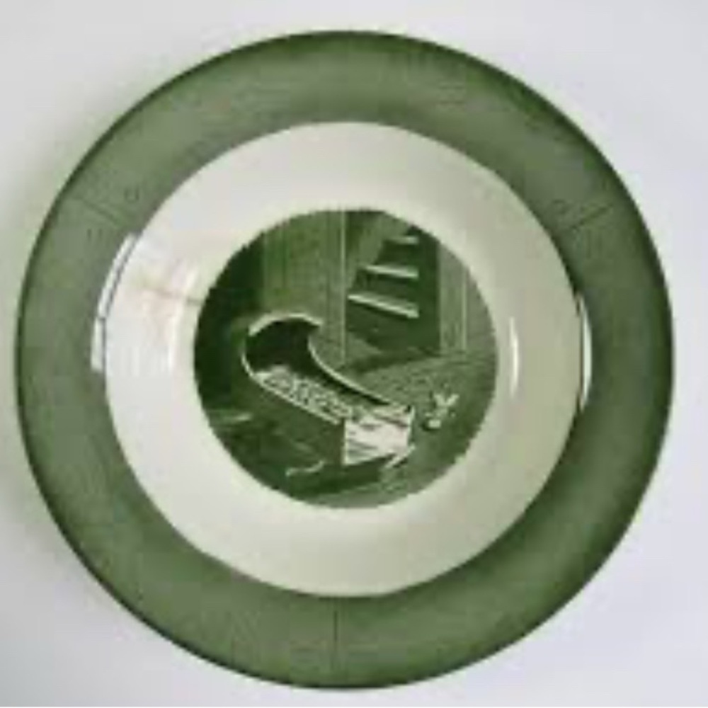 2~Vintage 1950s Green Colonial Homestead by Royal Ironstone China Serving Bowls - Picture 6 of 11